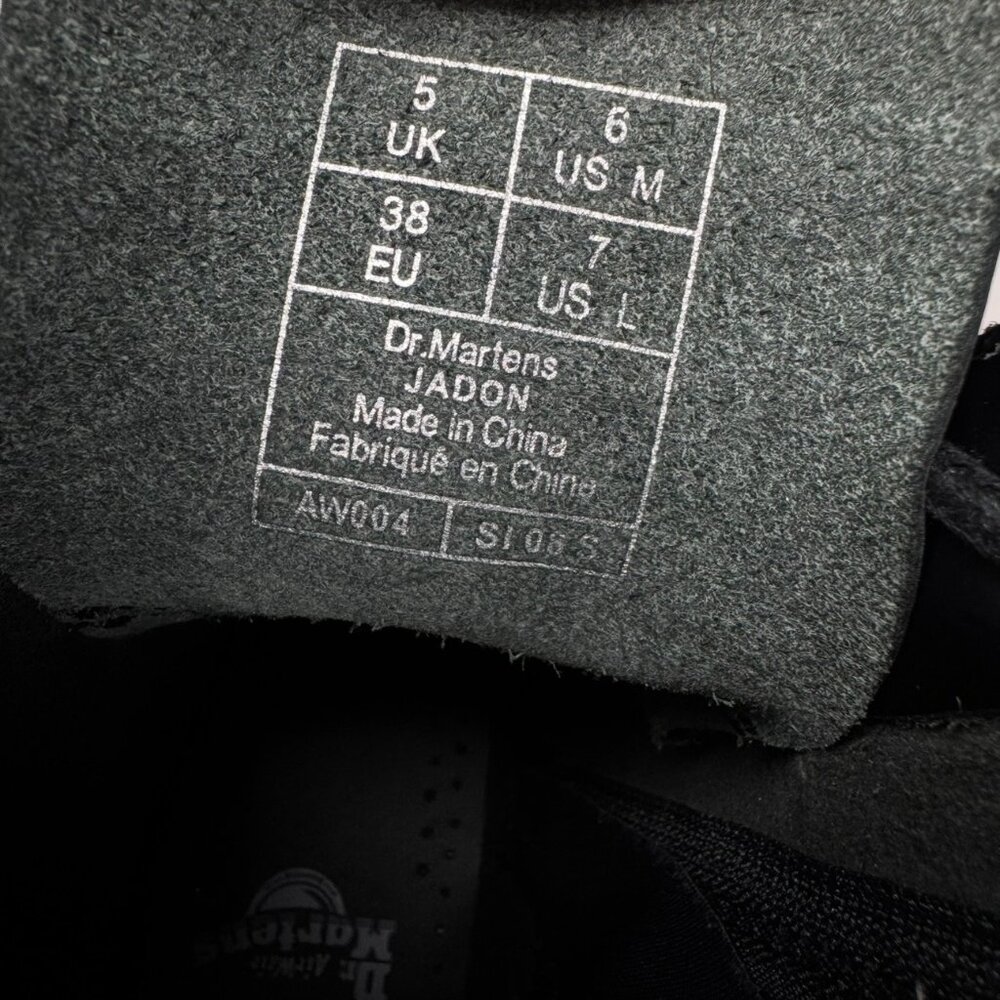 Dr. Martens Jadon Lace-Up Boots Sz 7 Black Leather Platform Airwair Goth Grunge - Picture 14 of 16